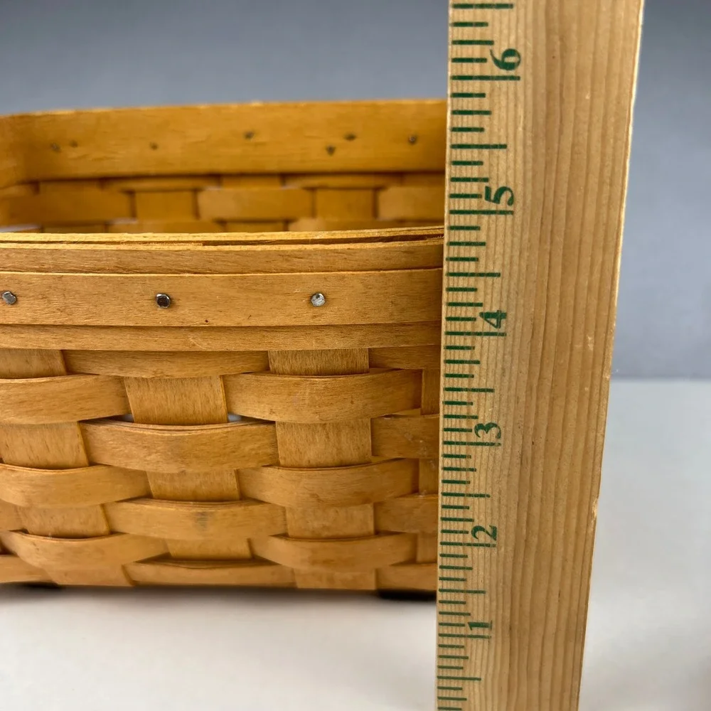 Longaberger Recipe Basket Small Brown Wood Lid Protector 17418 Farmhouse Decor